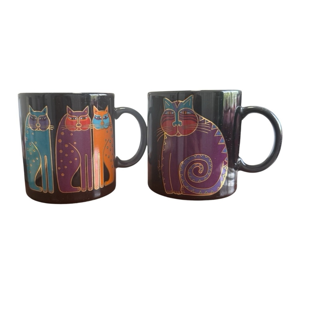 Laurel Burch mythical Cat Mug Ceramic Coffee Cup Vintage Collectible 90s Art